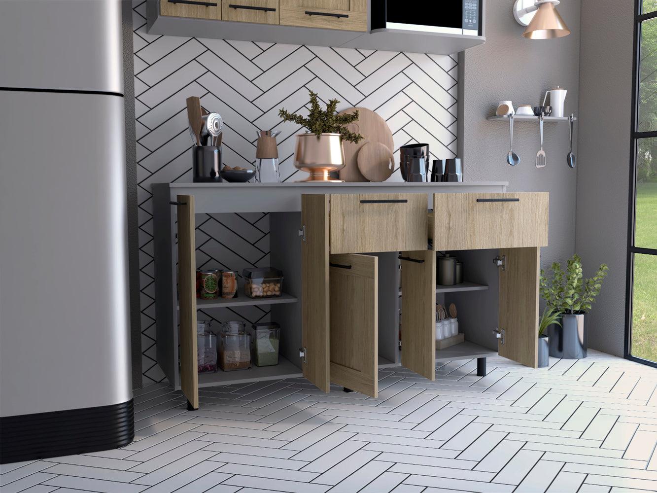 Modulo Inferior Kitchen Vionel Gris Rovere 150 Cm