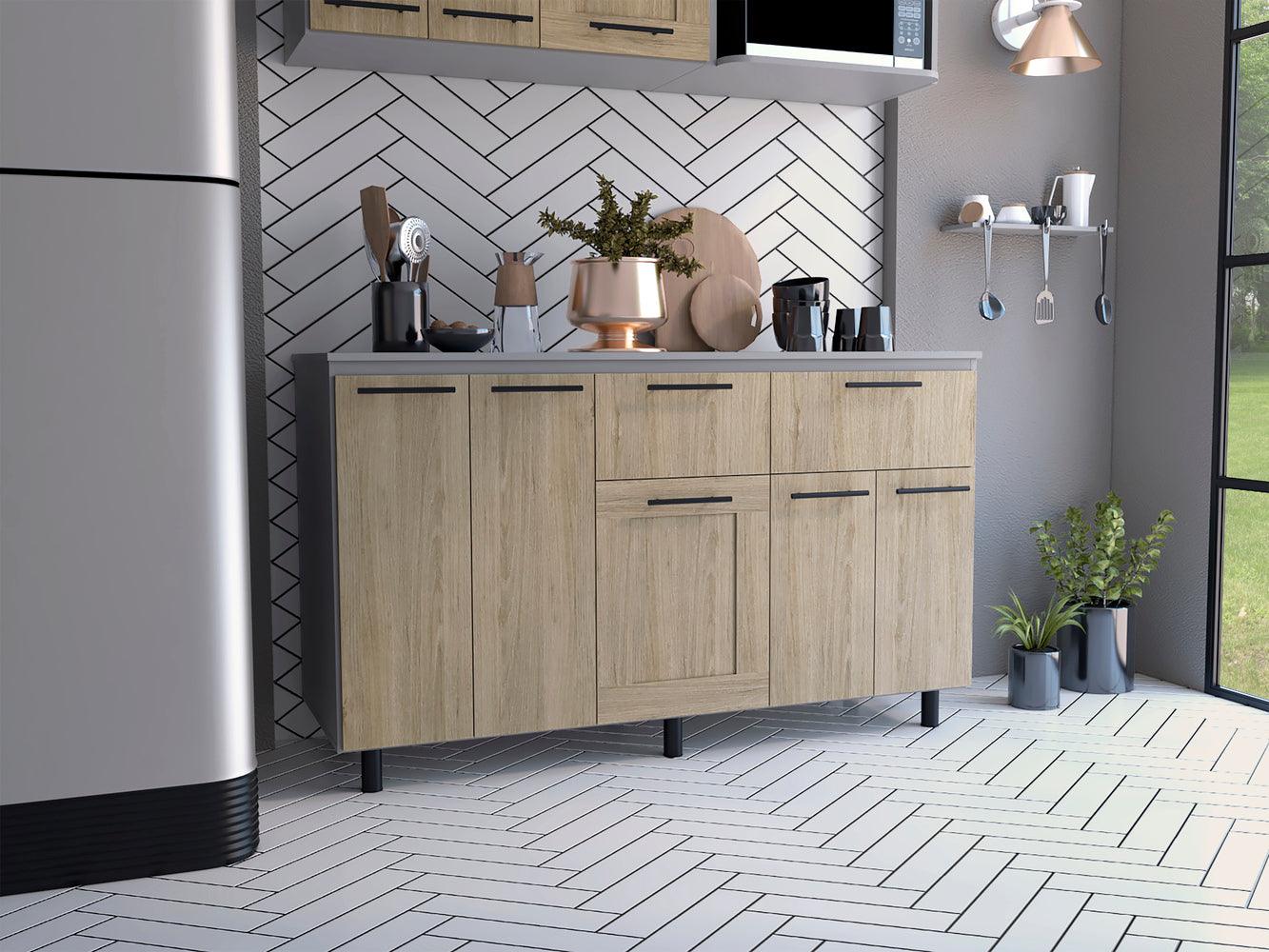 Modulo Inferior Kitchen Vionel Gris Rovere 150 Cm