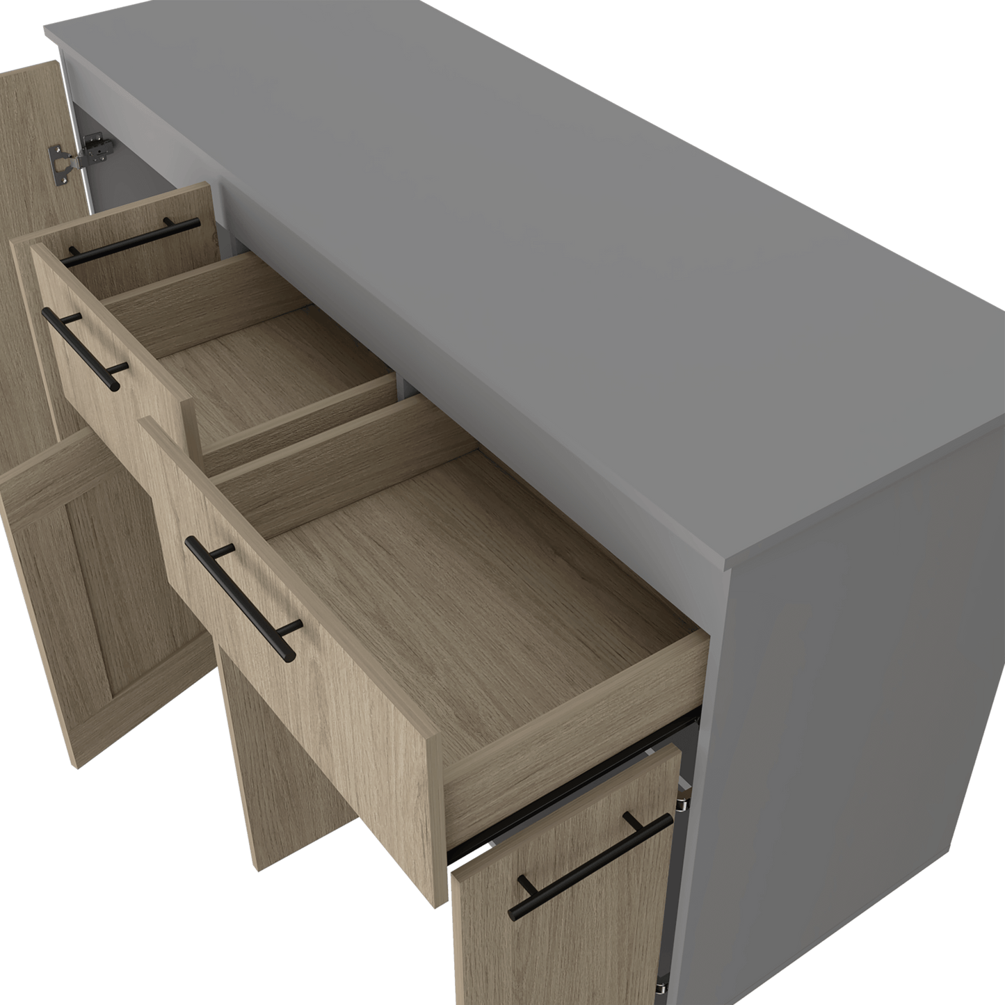 Modulo Inferior Kitchen Vionel Gris Rovere 150 Cm