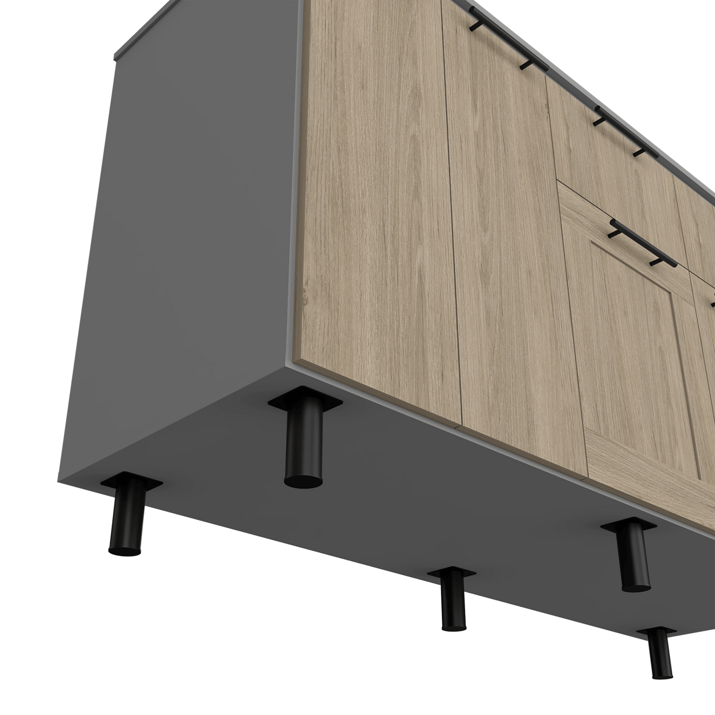 Modulo Inferior Kitchen Vionel Gris Rovere 150 Cm