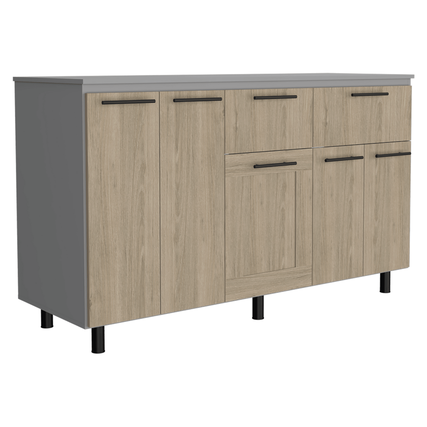 Modulo Inferior Kitchen Vionel Gris Rovere 150 Cm