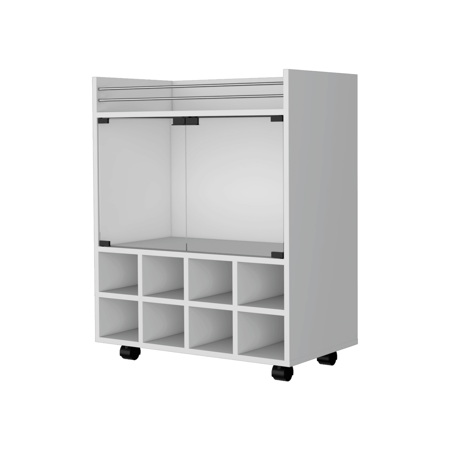 Bar Kymora, Blanco, Con Espacio Para Organizar Licores U Objetos Decorativos