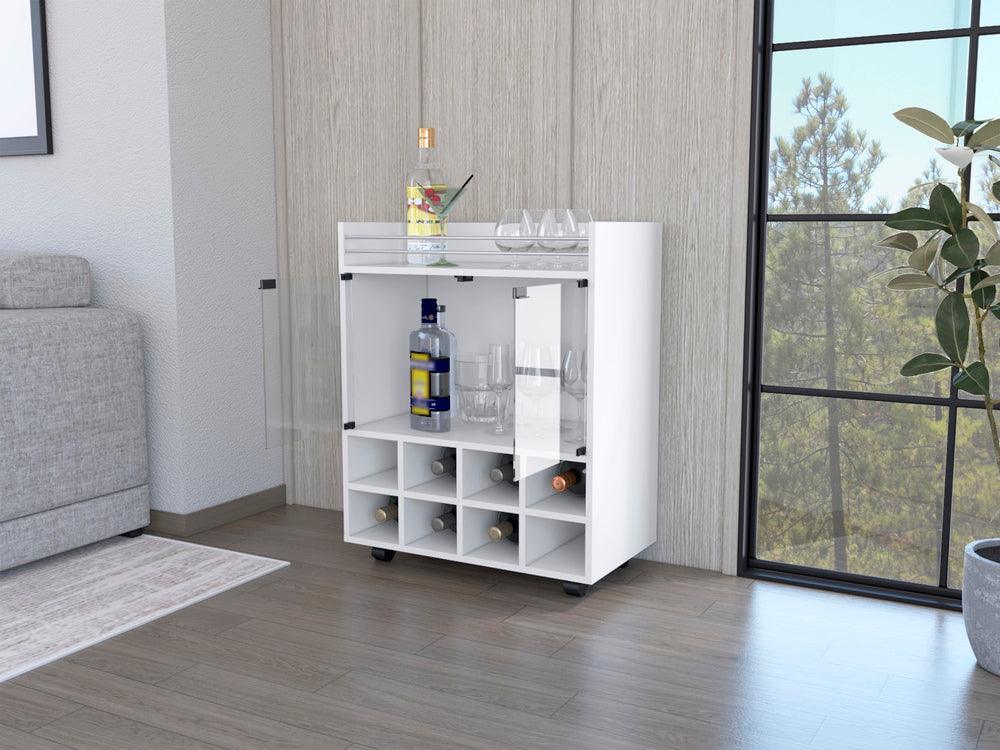 Bar Kymora, Blanco, Con Espacio Para Organizar Licores U Objetos Decorativos