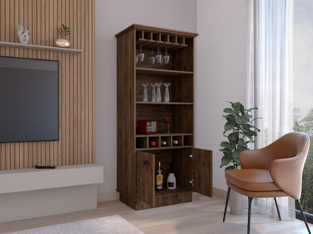 Bar Moesta, Nogal, Con Espacio Superior Para Copas