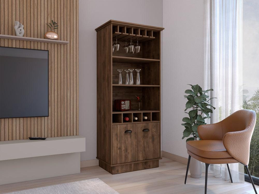 Bar Moesta, Nogal, Con Espacio Superior Para Copas