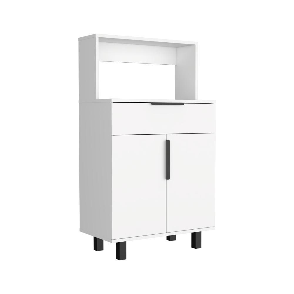 Modulo Microondas Bajo Lomari, Blanco, Con Patas Y Manijas En Acero