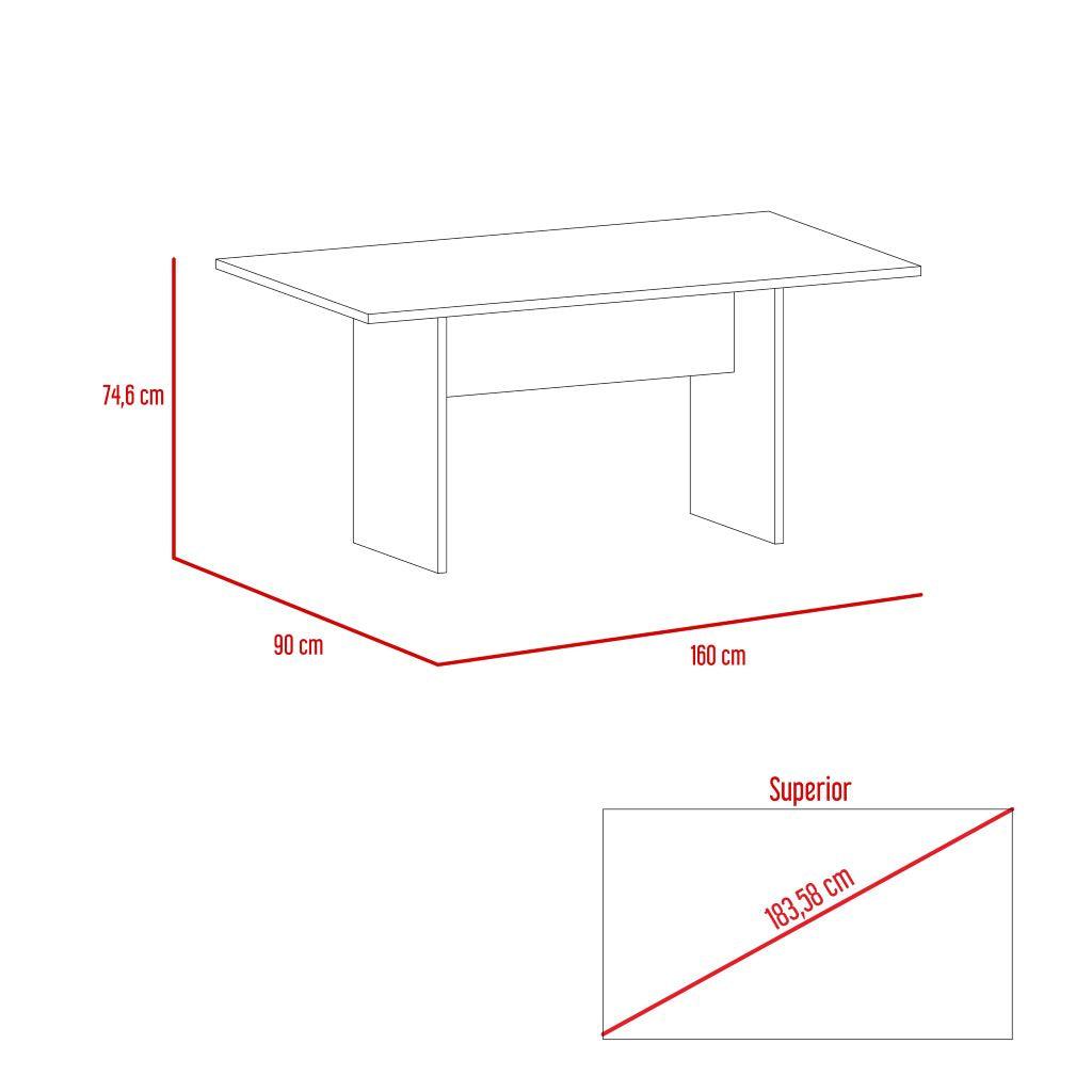 Mesa De Comedor Veluna Coñac 6 Puestos