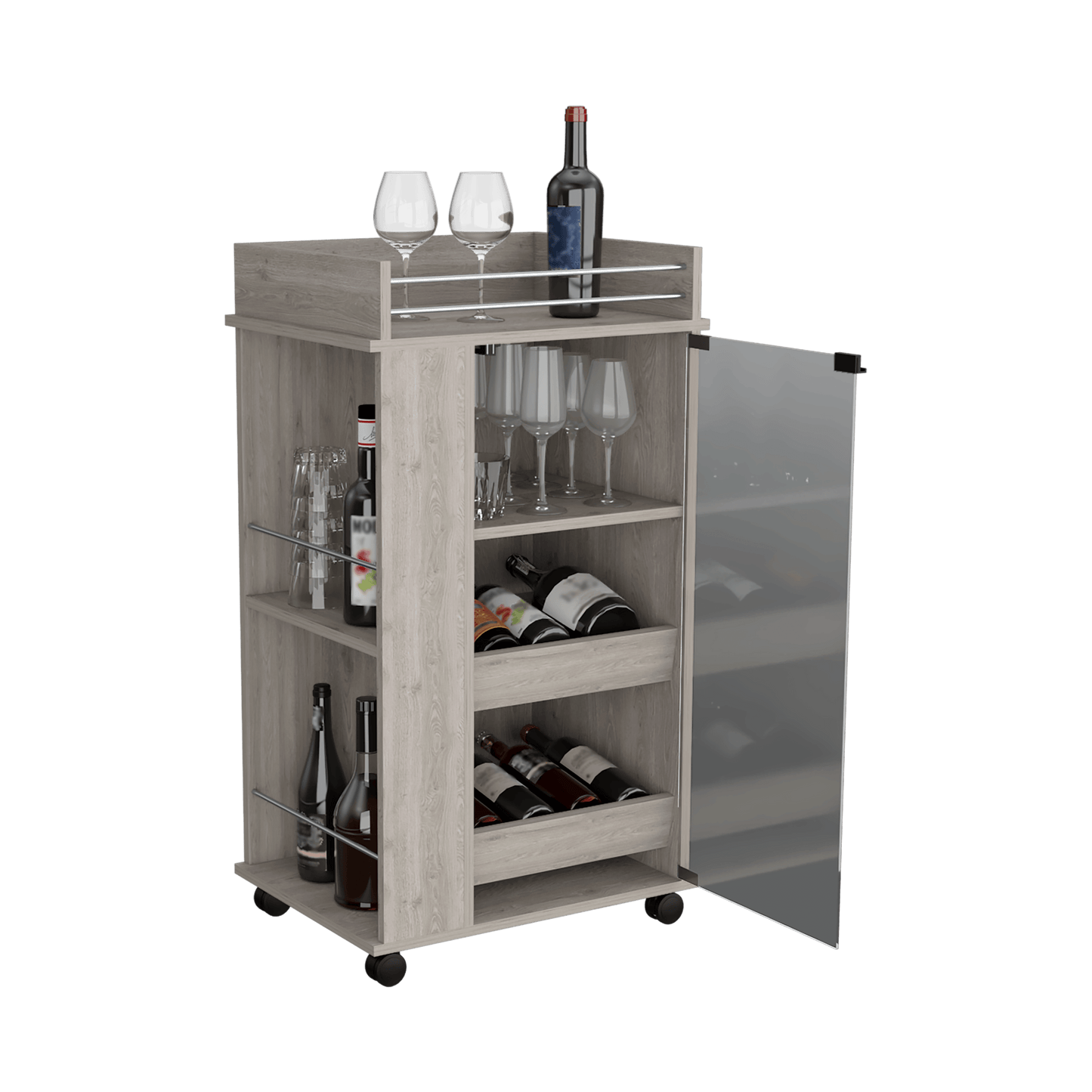 Bar Nyvora, Humo, Con Amplios Espacios Para Ubicar Copas Y Botellas