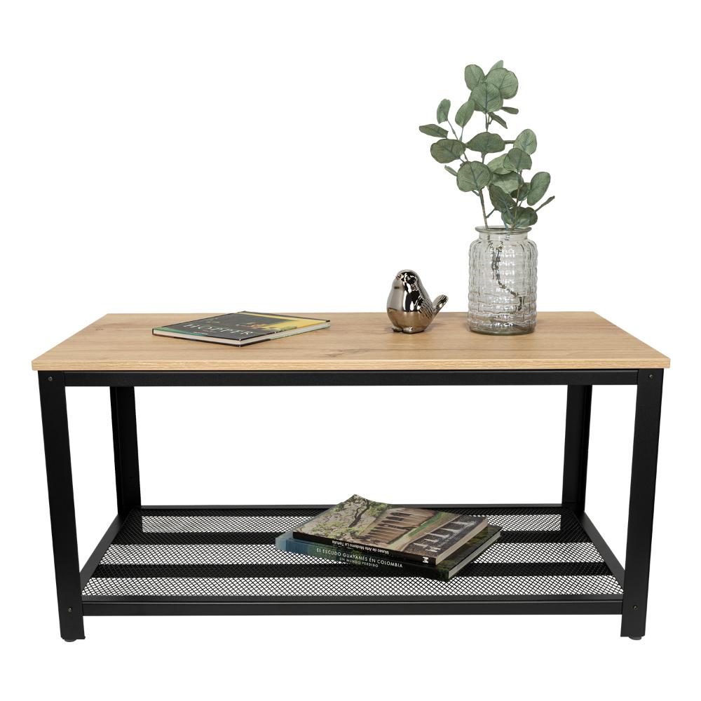Mesa De Centro Yureli Duna Y Estructura Metálica Negra
