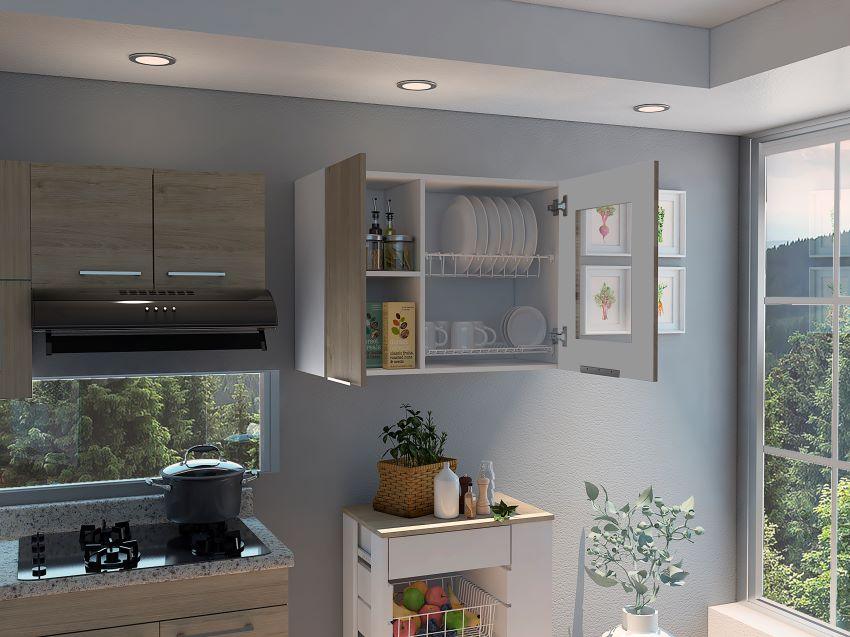Mueble Superior Cocina Fuxx Blanco Y Rovere 80 Cm