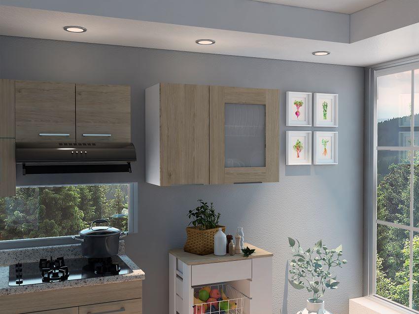 Mueble Superior Cocina Fuxx Blanco Y Rovere 80 Cm