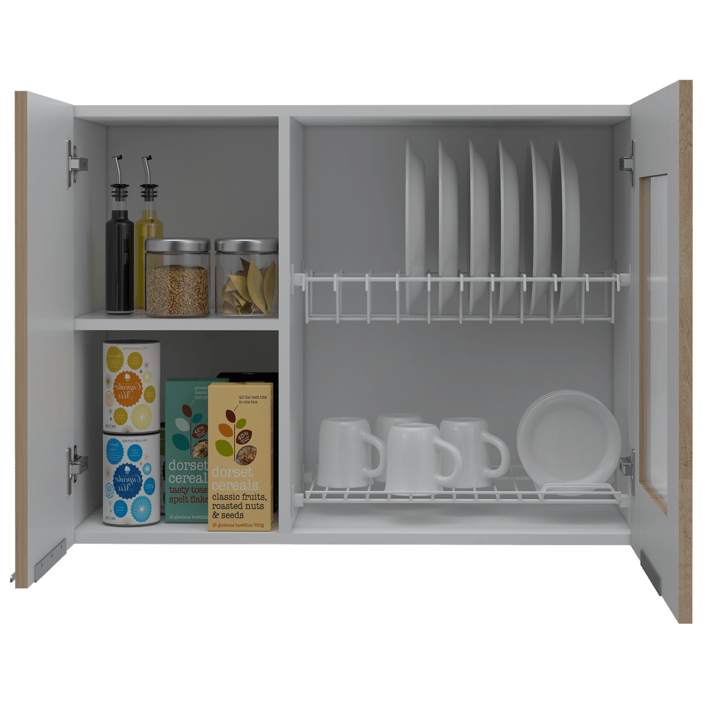 Mueble Superior Cocina Fuxx Blanco Y Rovere 80 Cm