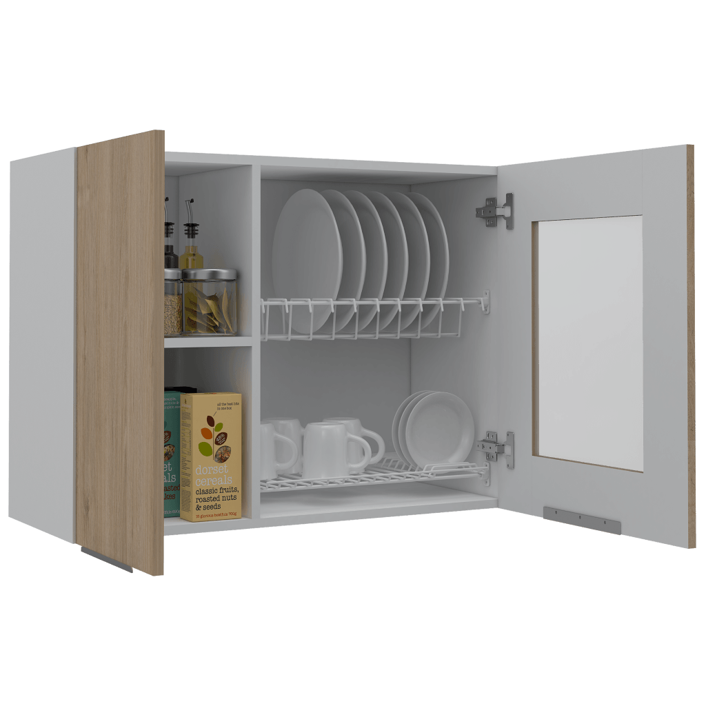 Mueble Superior Cocina Fuxx Blanco Y Rovere 80 Cm