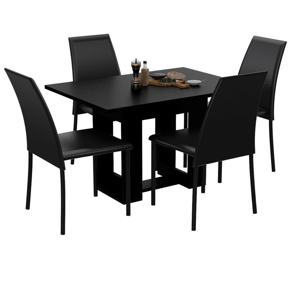 Mesa De Comedor Volina Wengue 4 Puestos