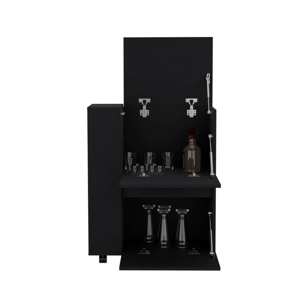 Bar Glass, Wengue, Con Tres Puertas Abatibles