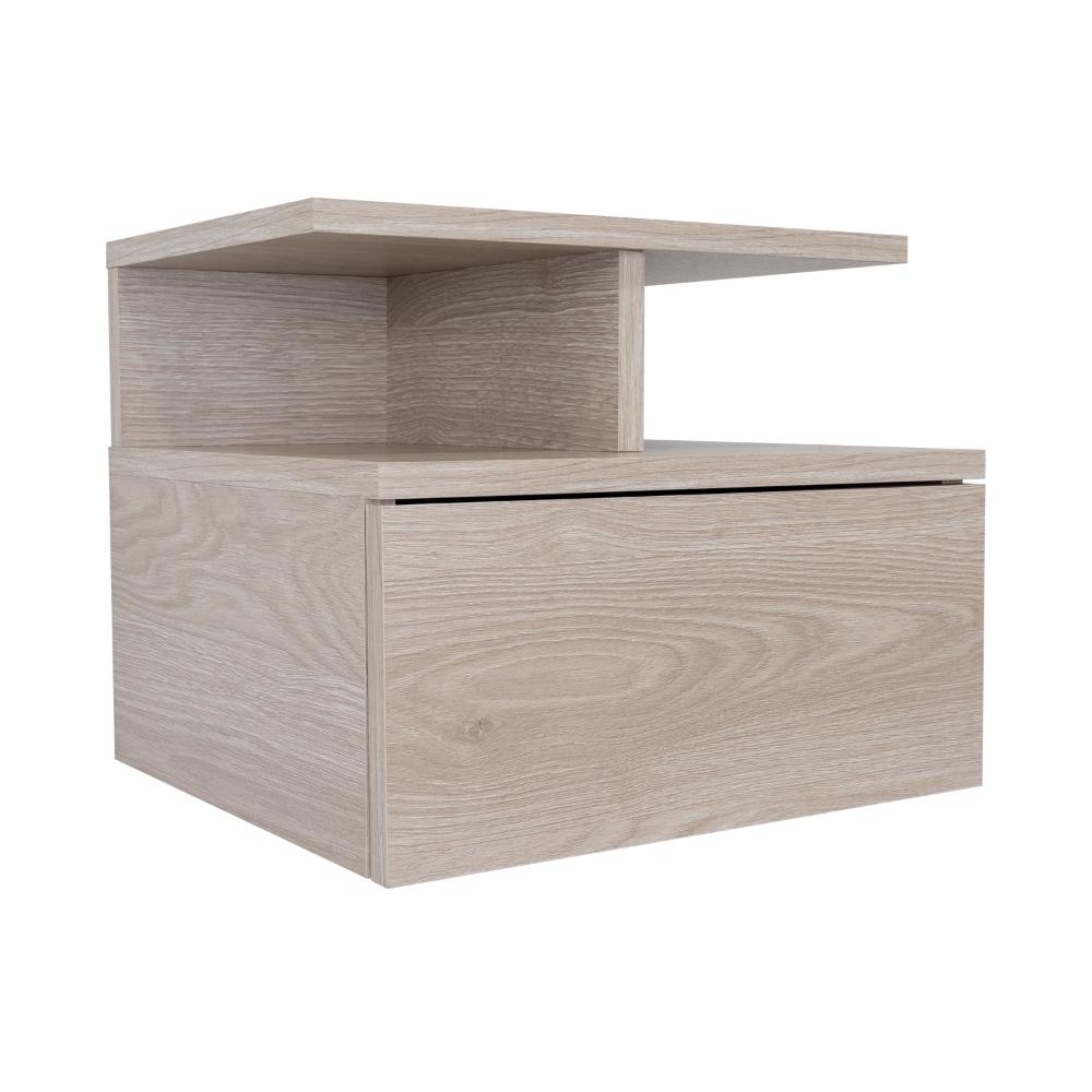 Mesa De Noche Flotante Plish Ceniza
