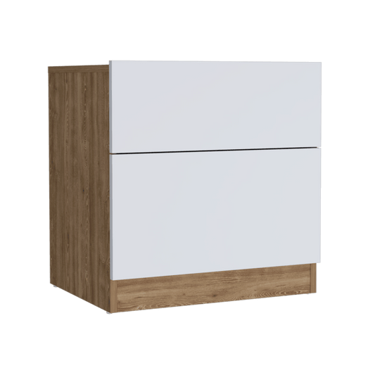 Mesa de Noche Almara color Miel y Blanco para Habitación.