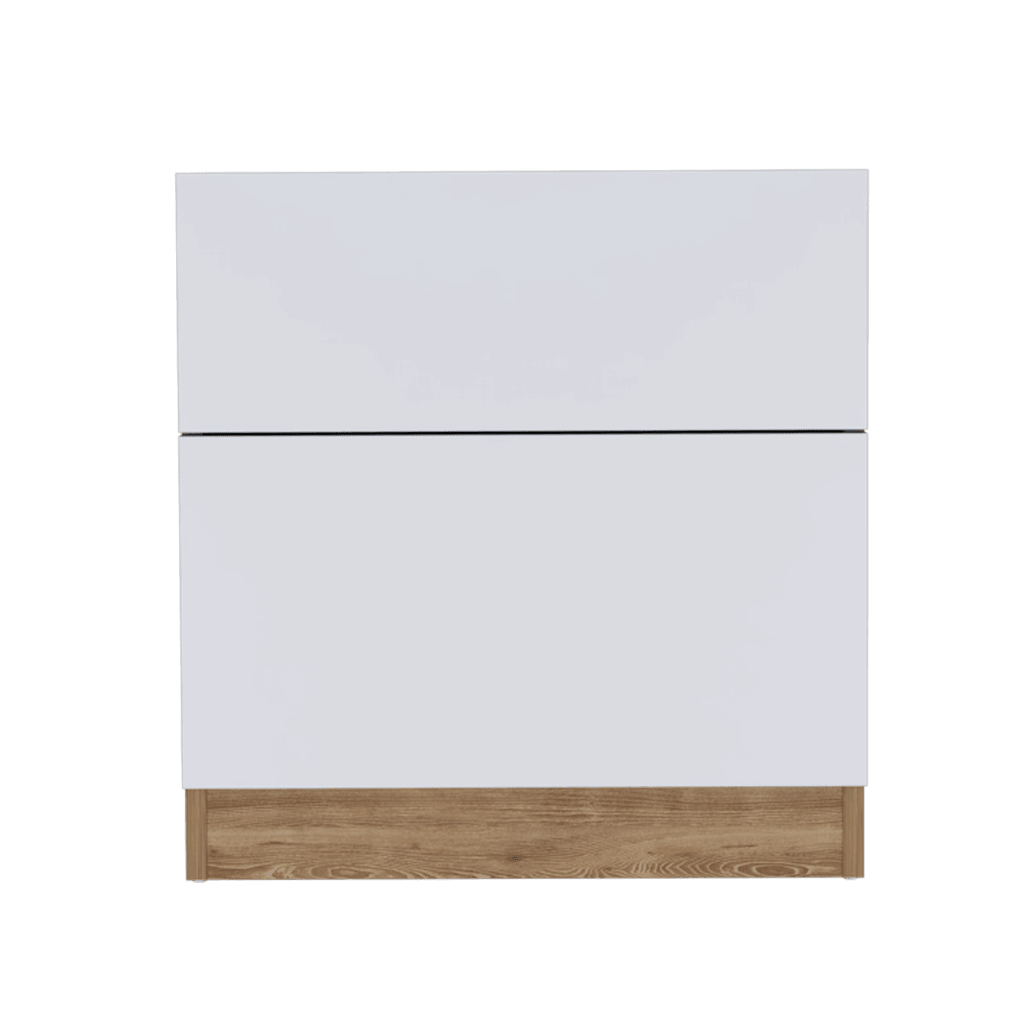Mesa De Noche Trionyx Miel Y Blanco