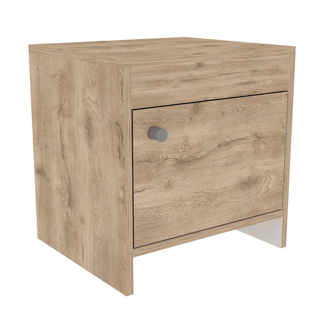 Mesa De Noche Eviré Macamadia + Blanco