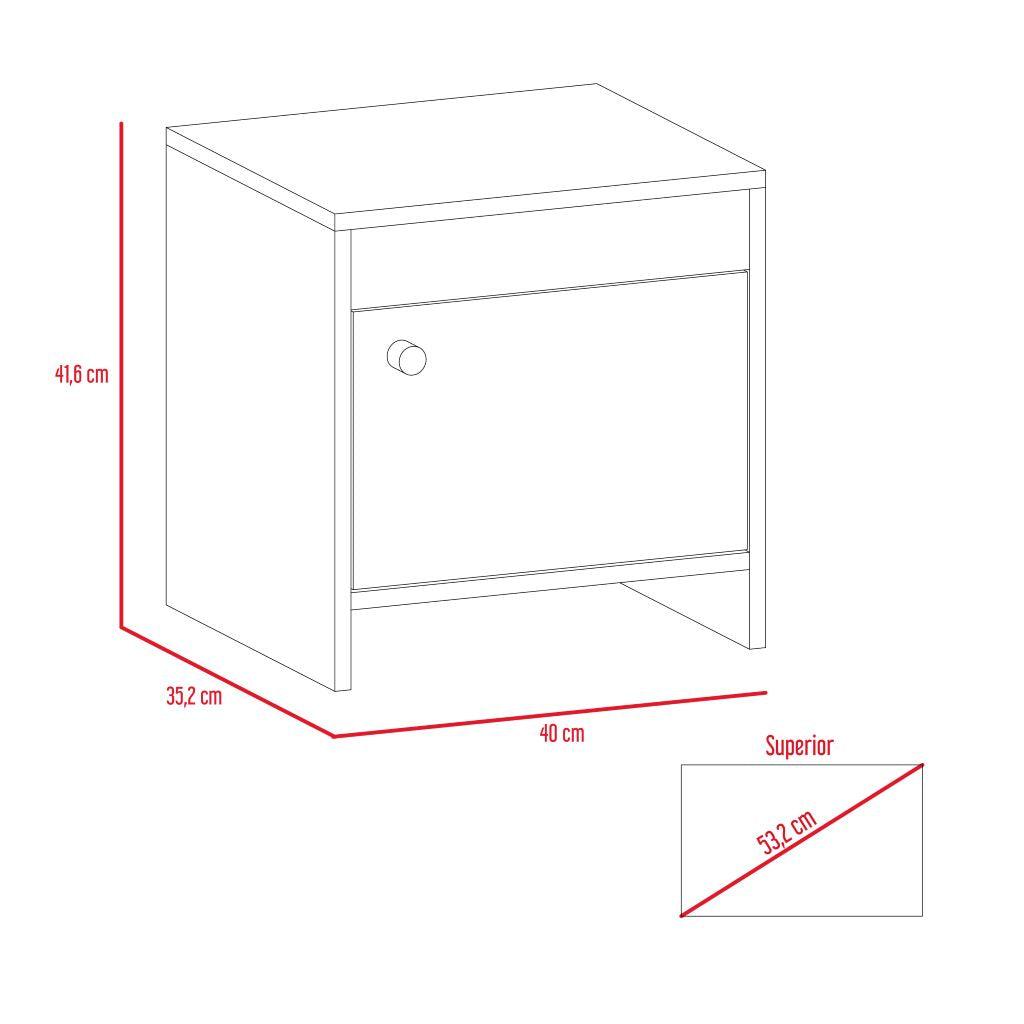 Mesa De Noche Eviré Macamadia + Blanco