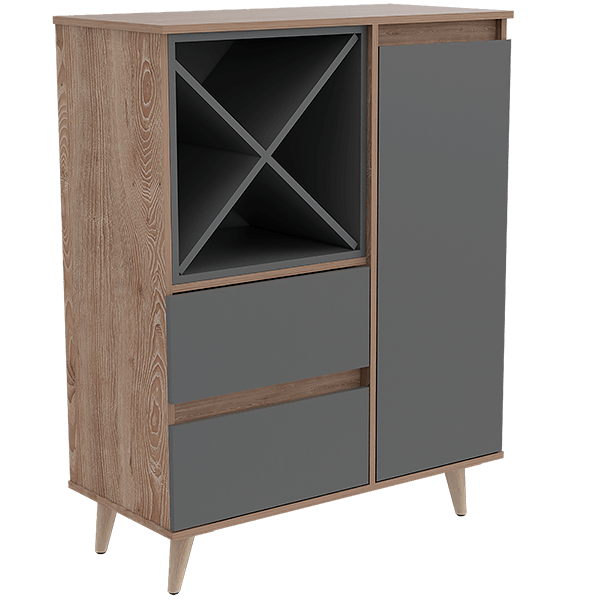 Mueble Bar Jureli Miel Y Plomo