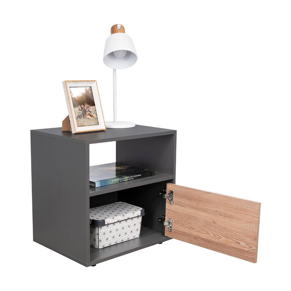 Mesa De Noche Syvana Plomo Miel