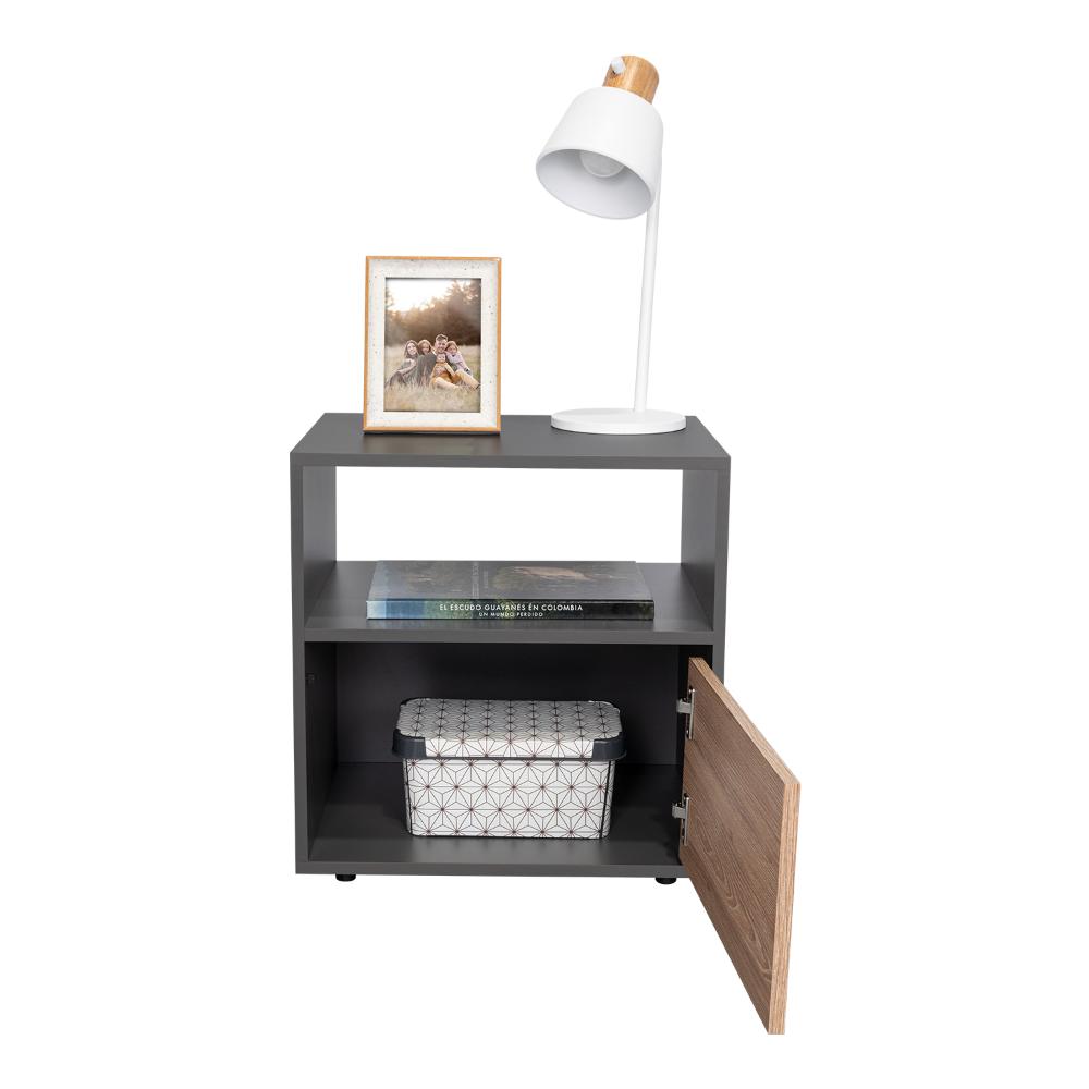 Mesa De Noche Syvana Plomo Miel