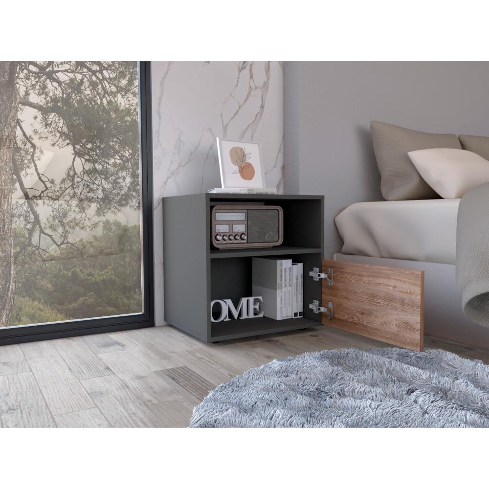Mesa De Noche Syvana Plomo Miel