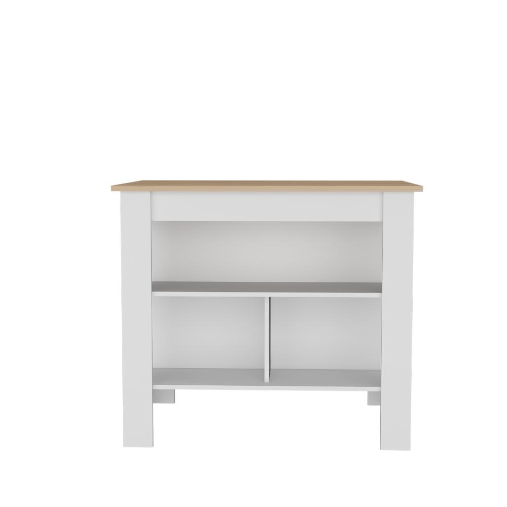 Barra De Cocina Serima Rovere Y Blanco