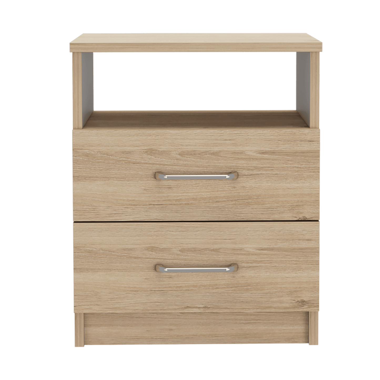 Mesa De Noche Shelf Rovere Y Blanco