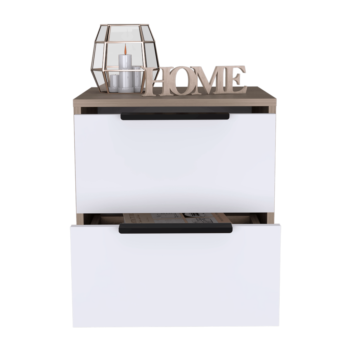 Mesa De Noche Kaia X2 Und (1C) Rovere+Bl