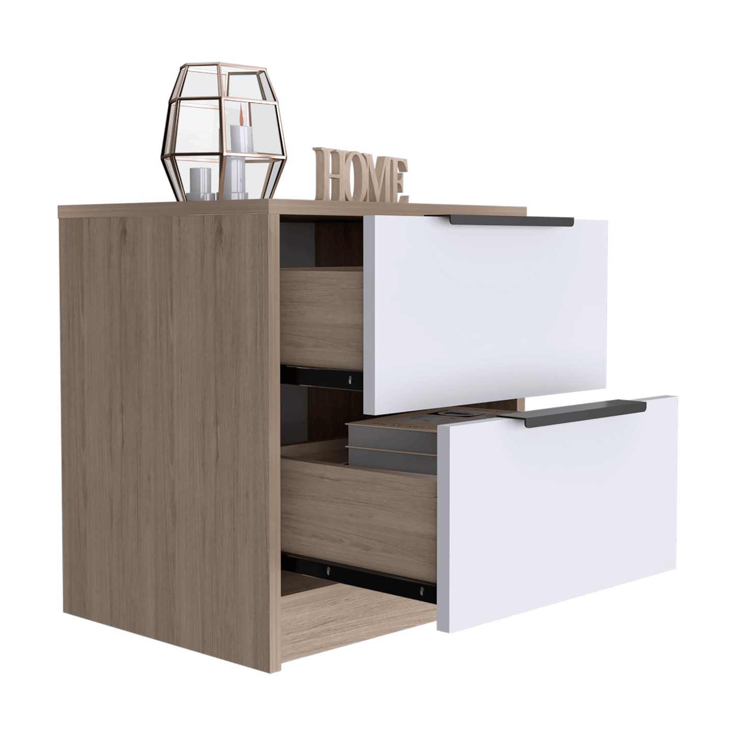 Mesa De Noche Kaia X2 Und (1C) Rovere+Bl