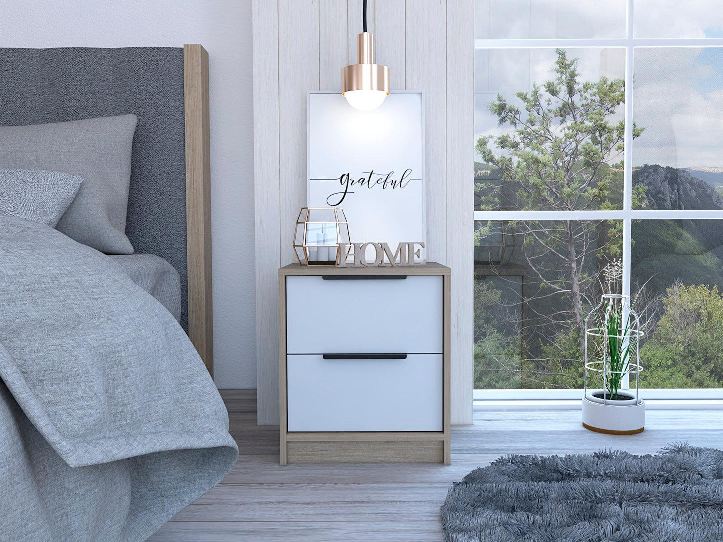 Mesa De Noche Kaia X2 Und (1C) Rovere+Bl
