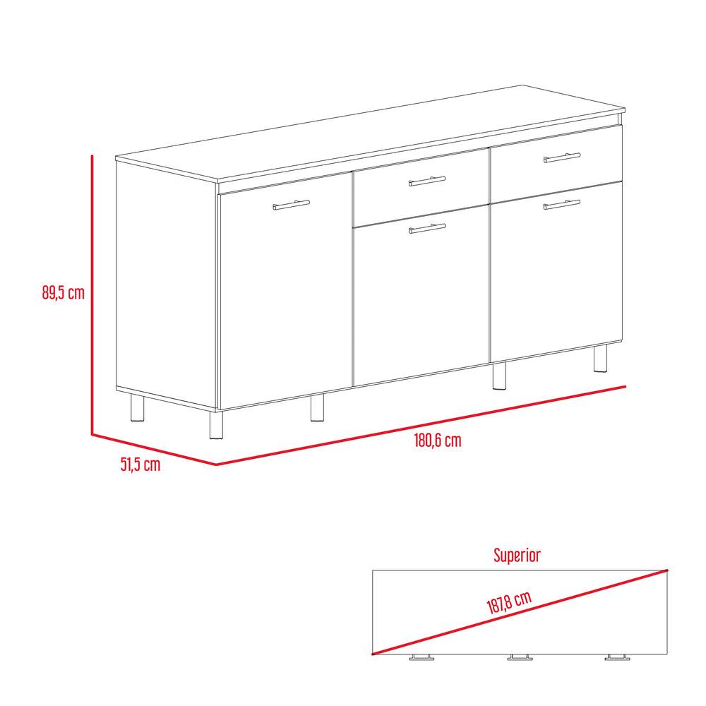 Modulo Inferior Cocina Vionel Rovere Niebla 180 Cm