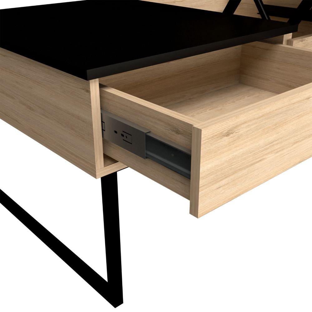 Mesa De Centro Funcional Base Flotante Rovere Wengue