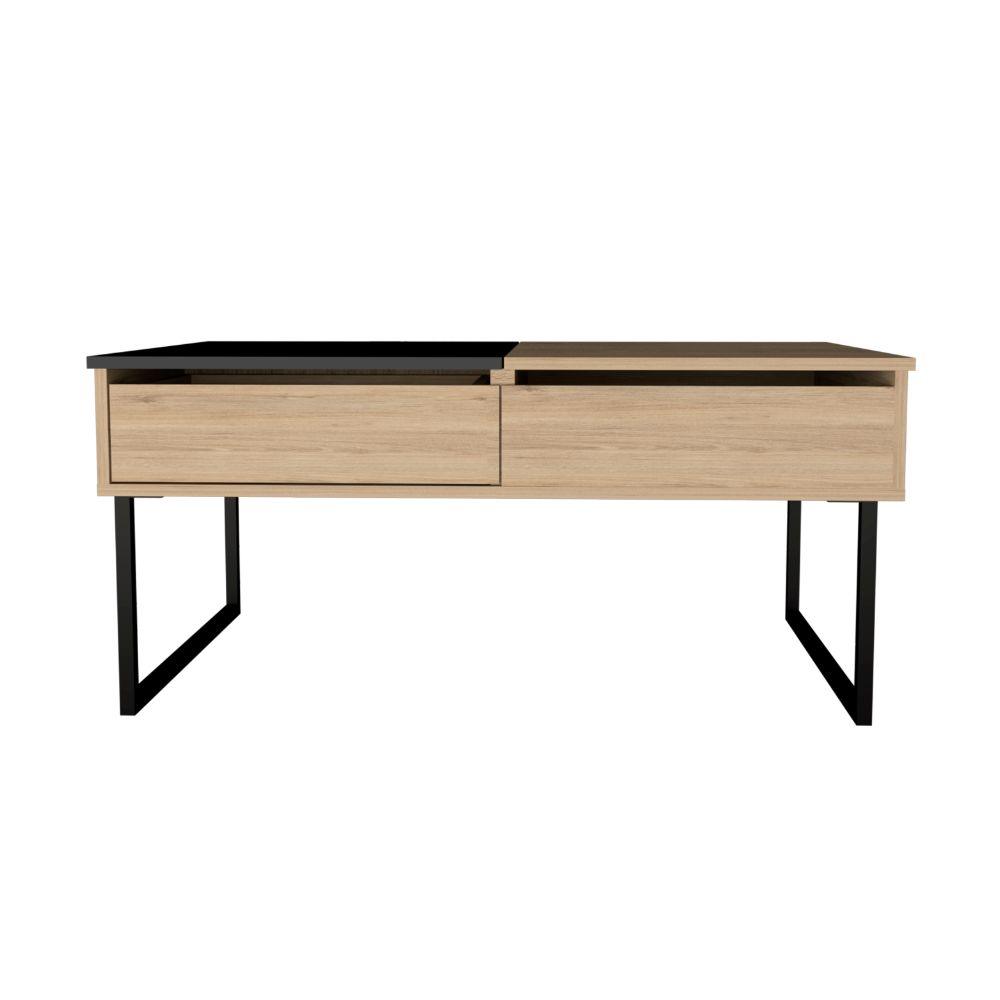 Mesa De Centro Funcional Base Flotante Rovere Wengue