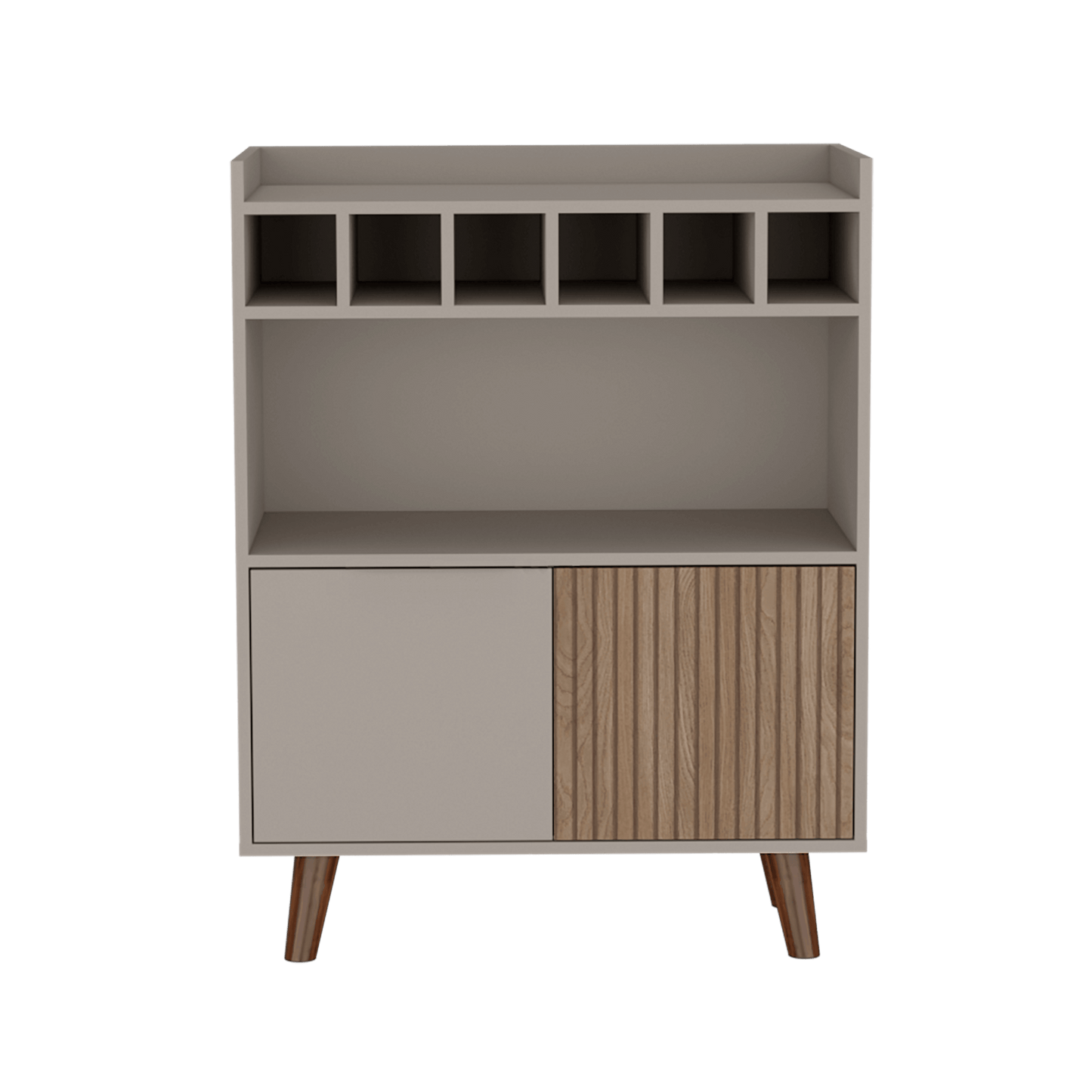 Bar Isabella, Cocoa, Con Dos Puertas Abatibles Y Espacio Para Almacenar Copas