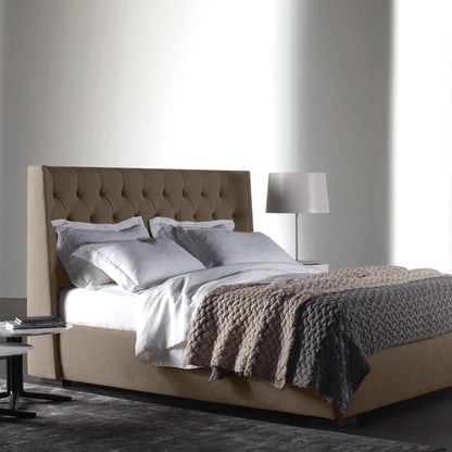 Base Cama con Espaldar + Colchon Queen Marfil 160x190x150 taupe