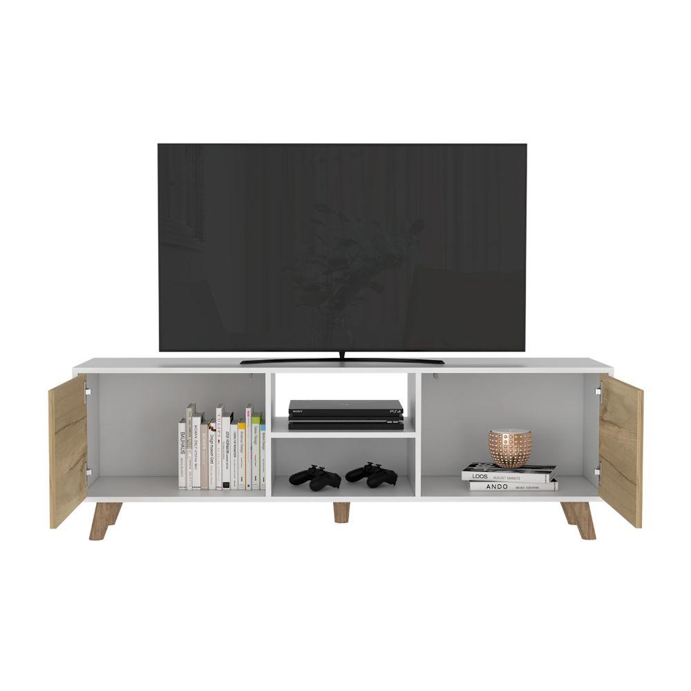 Mesa Para Tv Trinth Blanco Y Duna