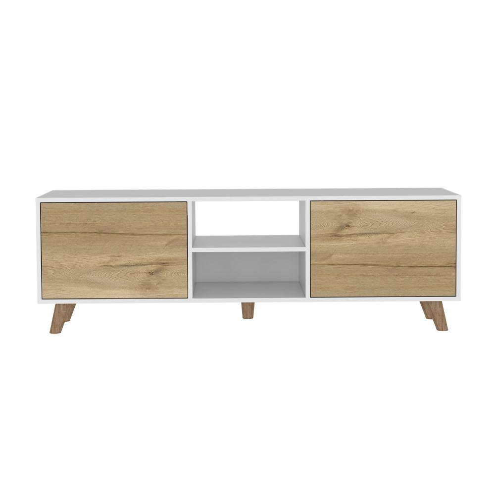 Mesa Para Tv Trinth Blanco Y Duna