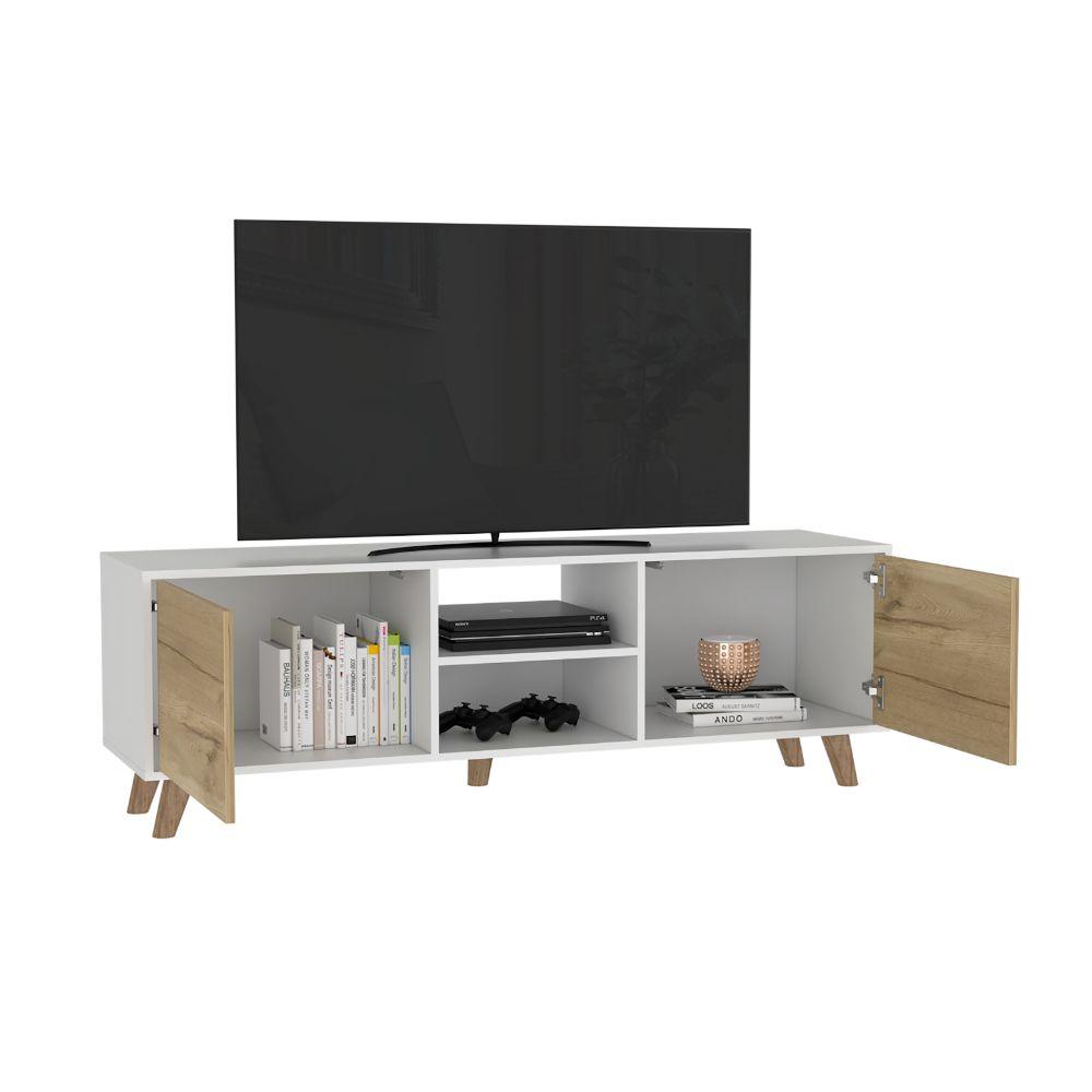 Mesa Para Tv Trinth Blanco Y Duna