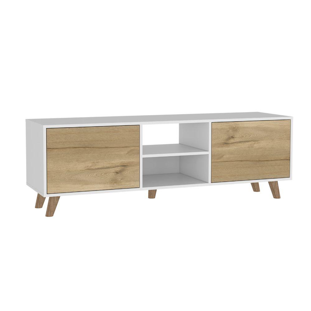 Mesa Para Tv Trinth Blanco Y Duna