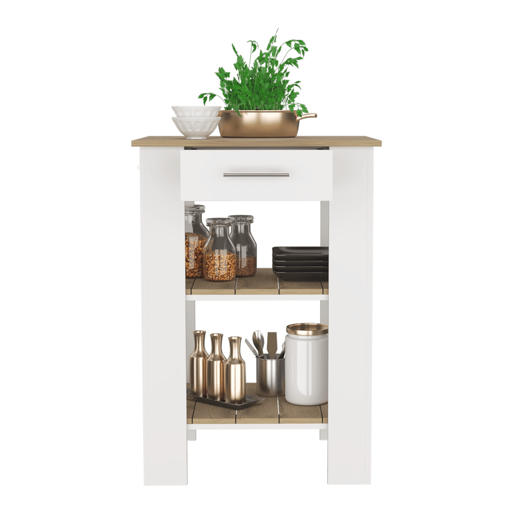 Barra De Cocina Serima Blanco Y Macadamia B