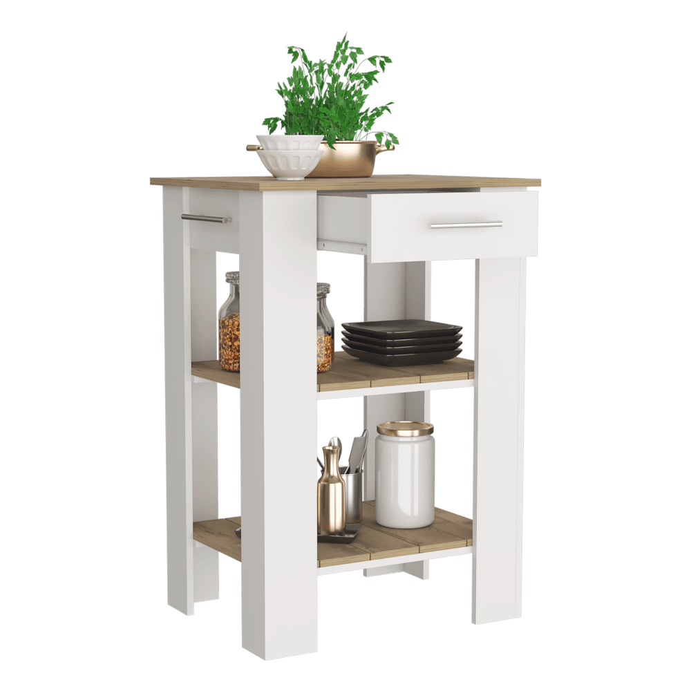 Barra De Cocina Serima Blanco Y Macadamia B