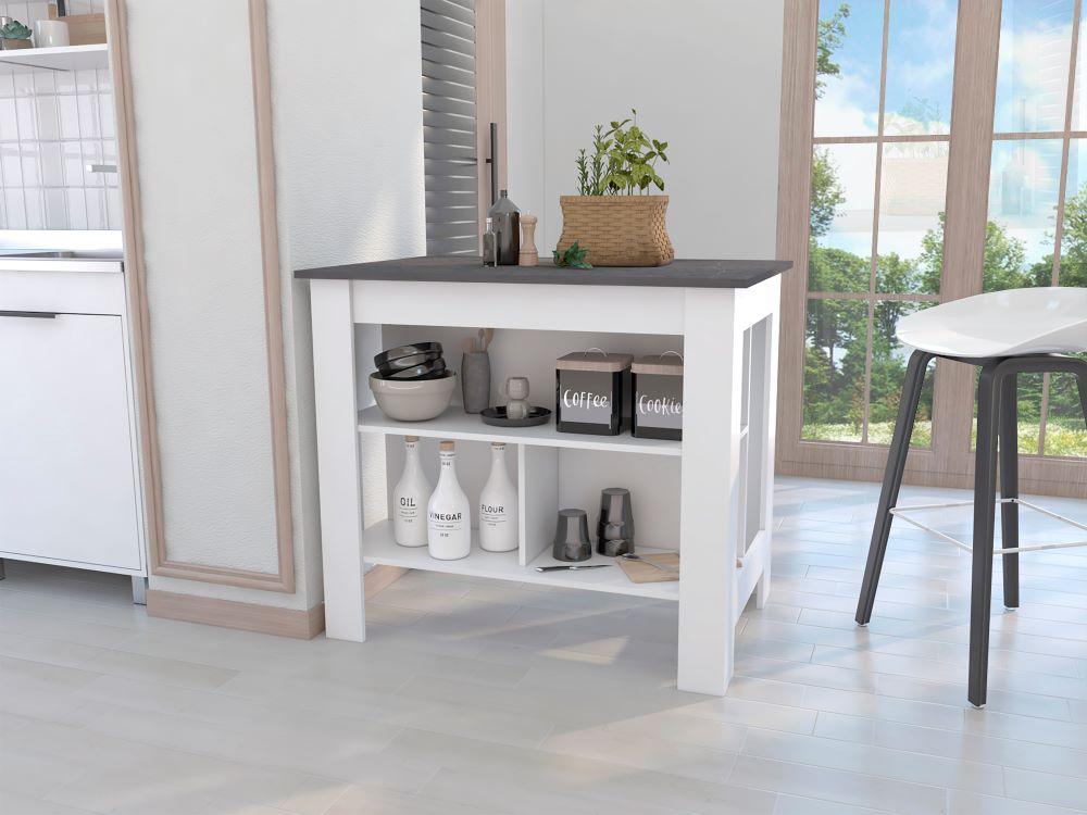 Barra De Cocina Serima Blanco Y Ceniza