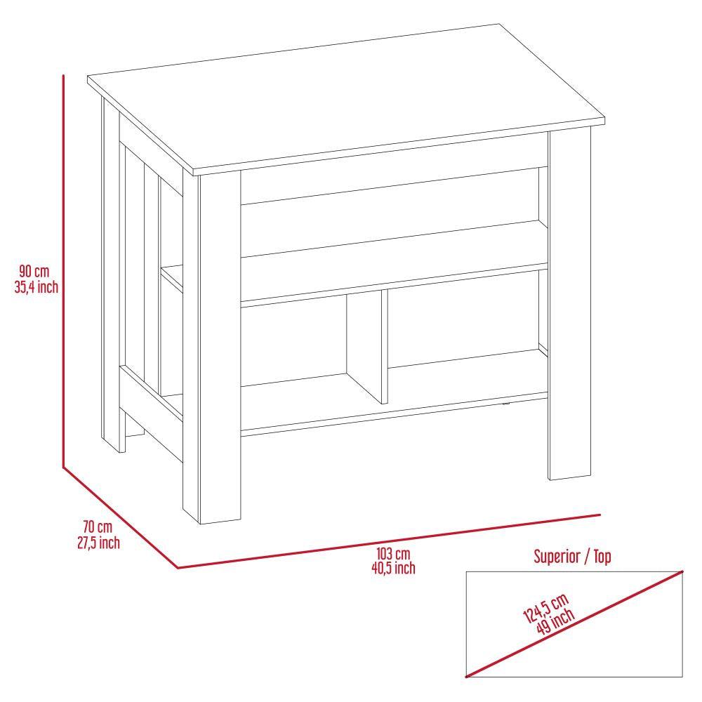 Barra De Cocina Serima Blanco Y Rovere