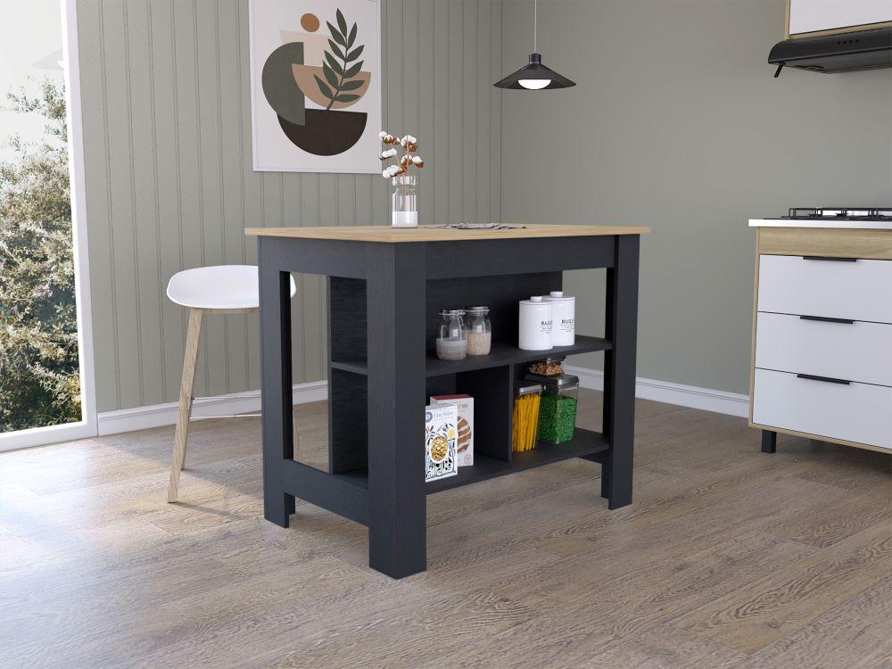 Barra De Cocina Serima Wengue Y Macadamia M