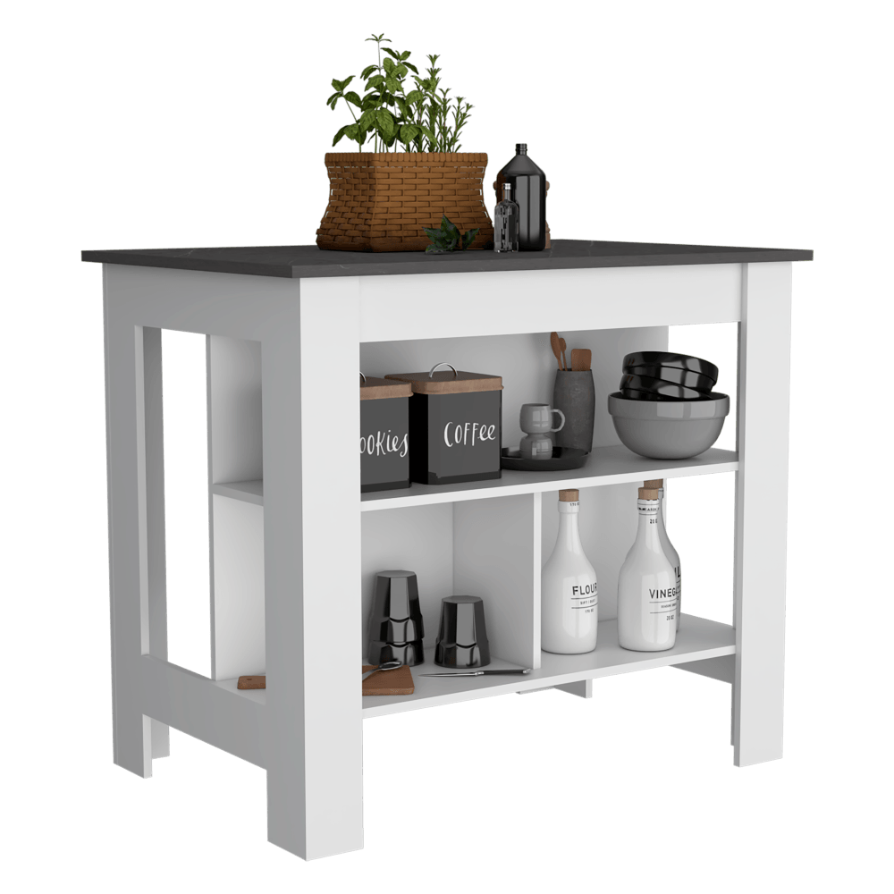 Barra De Cocina Serima Blanco Y Gris Claro