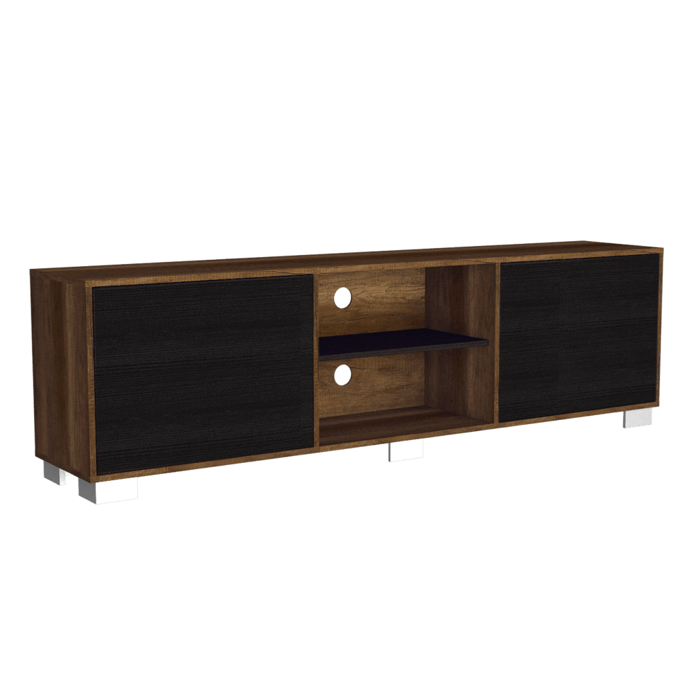 Rack Tv Tyvora Color Caramelo Y Wengue Para Tv De 80''