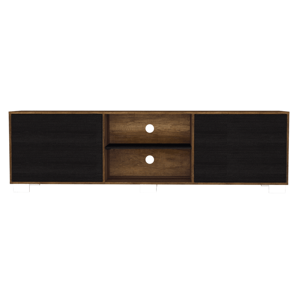 Rack Tv Tyvora Color Caramelo Y Wengue Para Tv De 80''